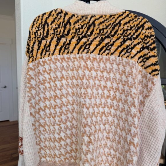 Pilcro Mash-Up Tiger Cardigan Sweater - Picture 2 of 5